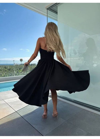 Чорна святковий, вечірня жіноча сукня елегантна а-силует Style Point однотонна