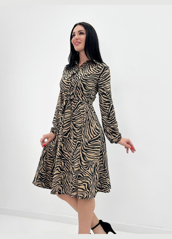 Кавова повсякденне плаття міді Fashion Girl