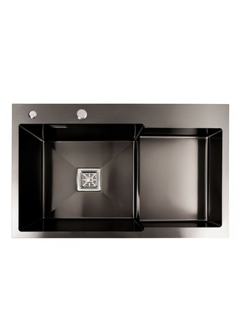 Кухонная мойка 78*50С L PVD черная Handmade (углубленная полка) Platinum (292014053)