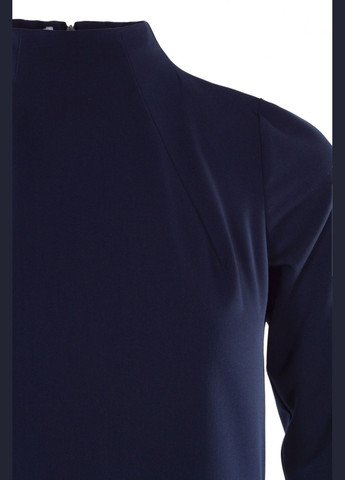 Темно-синее праздничный женское платье меди с горловиной и карманами (ll205120063) LadyLike