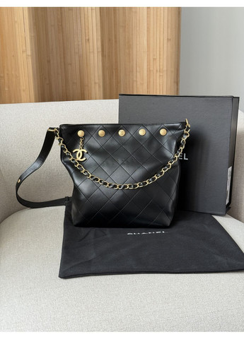 Сумка женская Quilted Drawstring Bag in Black/Gold No Brand (362488734)