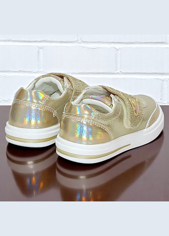 Золоті осінні ортопедичні кросівки на липучці для дівчинки вістеп Weestep