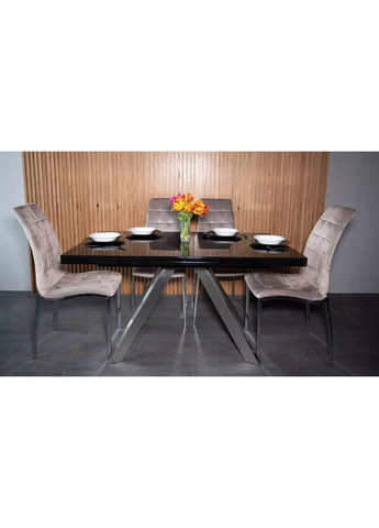 Стіл Кемел обідній розкладний 1400/1800х850х760 чорний глянець Prestol (372178819)