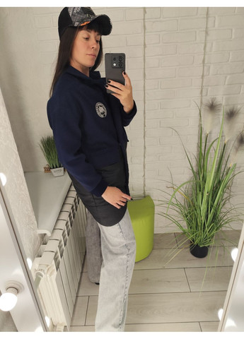 Синяя демисезонная женское демисезонное комбинированное стеганное синее, бежевое пальто-куртка, пиджак (с) NONA