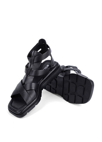 Черные женские сандалии 3591 черный кожа Attizzare