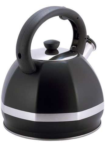 Чайник Marshmallow 3л из нержавеющей стали со свистком, черный Kamille (329897164)