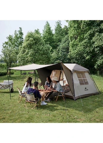 Четырехместная палатка с навесом Naturehike Village CNK2300ZP022 большая (Коричневая) No Brand (332634548)