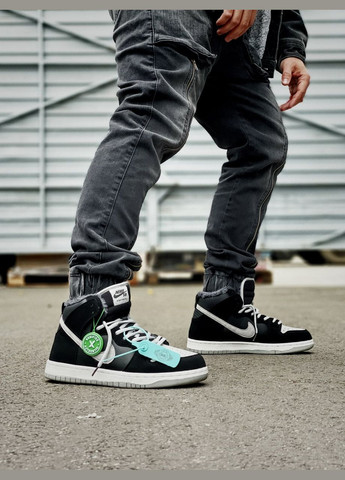 Черные зимние кроссовки зимние мужские nike sb dunk winter high black fur | найк сб данк черные с мехом No Brand