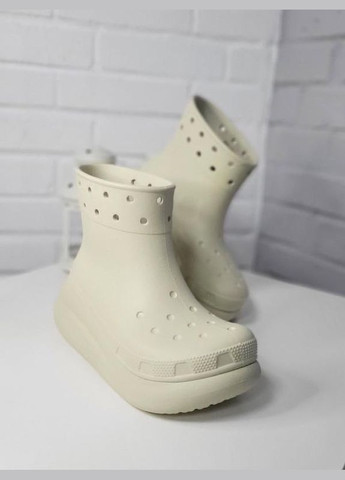 Бежевые rain boot сапоги резиновые крокс краш Crocs