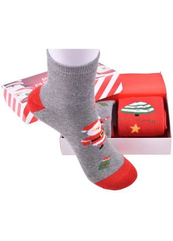 Серые набор женских носков в подарочной упаковке happy new year (1145-) 37-41 ФЕННА новогодние (302948032)