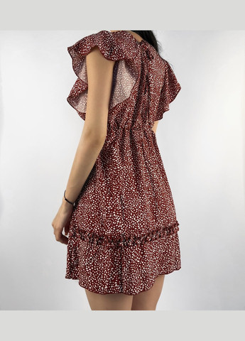 Комбінована сукня червона у білий горошок btg-0018 SHEIN