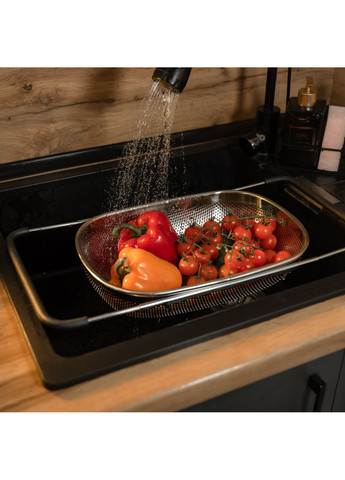 Дуршлаг-сито на раковину для мытья продуктов 34*23,5*9 см Zhongjing HP-19-17 No Brand (348467687)