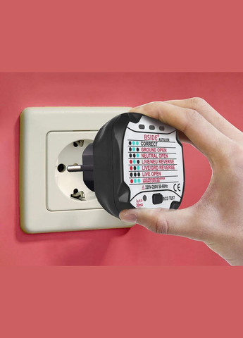 Тестер розеток цифровий AST01ER Bside (300577505)