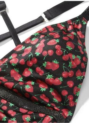 Черный сплошной купальник shine strap berry слитный Victoria's Secret