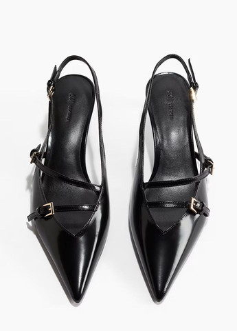 H&M Туфли черный з натуральная кожа, швеция — демисезон (313175736)