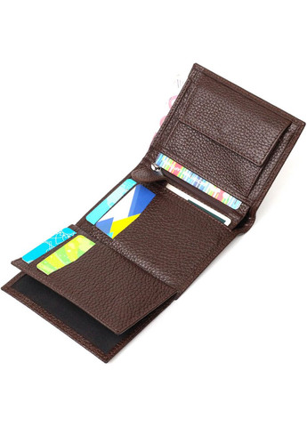 Компактный мужской бумажник из натуральной зернистой кожи без застежки 21989 Bond (331910011)