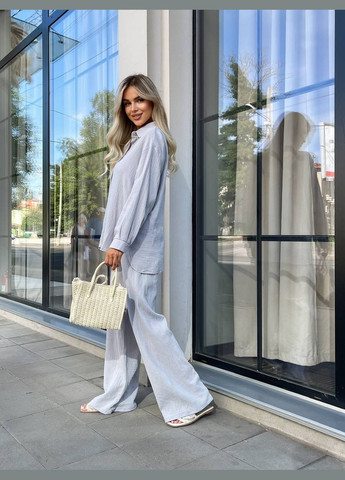 Женский Брючный тройка серый No Brand костюм (322301252)