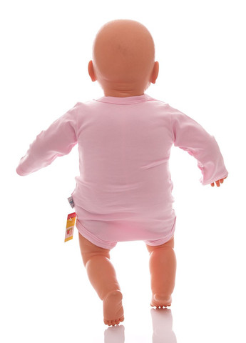 Боді з довгим рукавом для дівчинки рожевий інтерлок MiniPapi 68 см (29085) BABYKROHA (297200847)