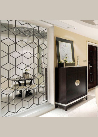 Зеркальные наклейки квадрат из ромбов и треугольников 54 шт набор 90 х 103 см Б317 No Brand (302242881)