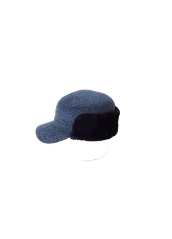 Кепка немка зимова на флісі з вухами чорного кольору DAVANI 54002 No Brand кепка немка (315630586)