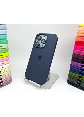 Чехол Silicone case на 14 PRO микрофибра силиконовый для айфона 14 ПРО синий / Blue cover No Brand (369137203)