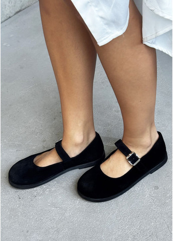 InFashion Елегантні жіночі туфлі з натуральної замші мері джейн чорний з натуральна замша, україна — демісезон (359655879)