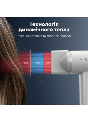 Фен HD4 AHD0004 1500 Вт білий AENO (364101579)