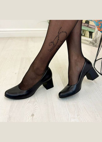 Vasha para Туфлі жіночі шкіряні на стійкому підборі. Колір чорний. 39 розмір чорний з, україна — демісезон (303931974)