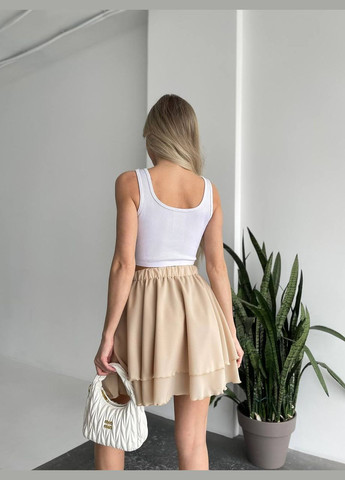 Повітряна спідниця міні бежевого кольору 32461 Fashion (327797925)