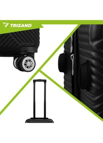 Валіза пластикова середня 26661 чорна Trizand (393770614)