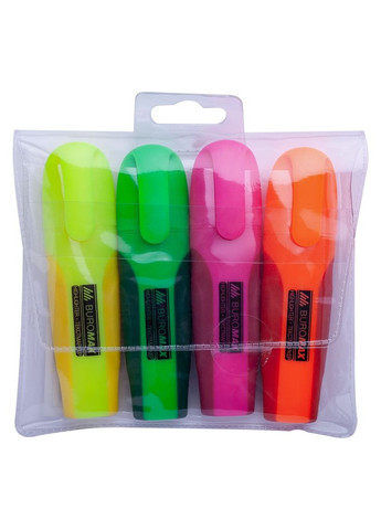 Набор маркеров highlighter pen, NEON, chisel tip, SET 4 colors (BM.8904-84) Buromax (393966201)