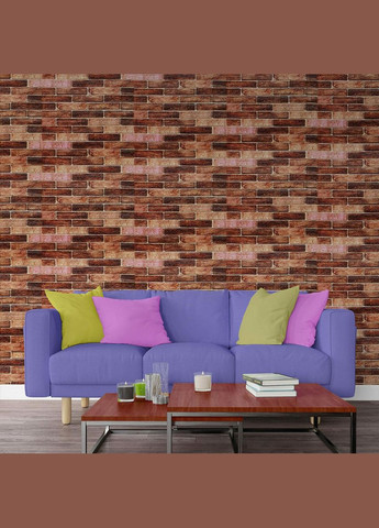 Самоклеюча 3D панель під коричневу катеринославську цеглу 19600x700x3мм SW-00001469 Sticker Wall (300241858)