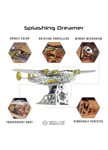 Коллекционная модель-конструктор Splashing Dreamer механический самолет Боинг-314 MT053 Metal Time (267507700)