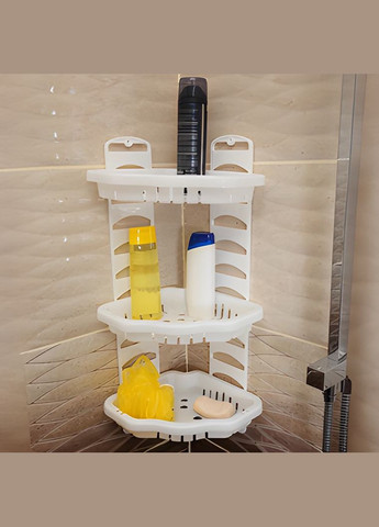 Універсальна кутова пластикова триярусна полиця, що регулюється, Роса Біла Efe Plastics (303213098)