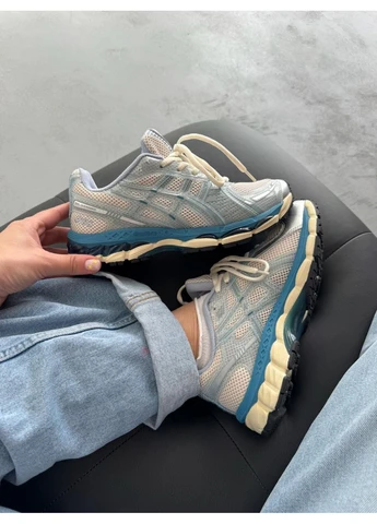 Кроссовки женские и мужские Asics Gel-Kayano 12.1 Beige Blue | Осикс Гель-Каяно 12.1 бежевые No Brand бежевые демисезоны (401726579)