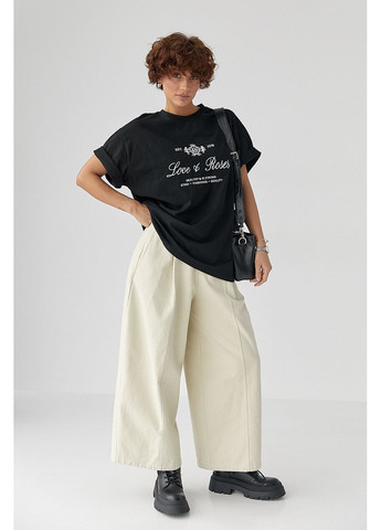 Футболка свободного фасона с вышитыми надписями Lurex - (371334086)