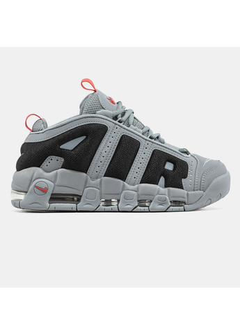 Сірі Осінні кросівки чоловічі nike air more uptempo low grey black | найк аір мор уптемпо сірі No Brand