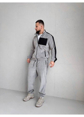 Зимовий чоловічий костюм Move фліс полар світло-сірий No Brand (365716049)