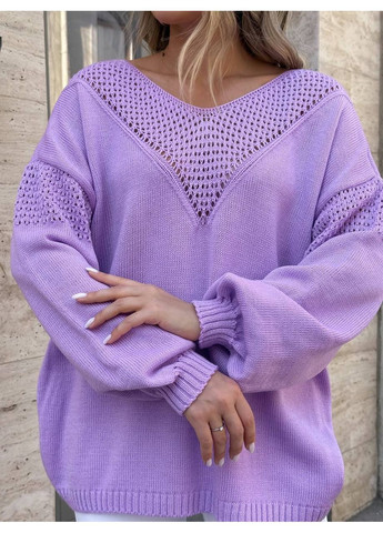 Сиреневый демисезонный джемпер, цвет сиреневый No Brand