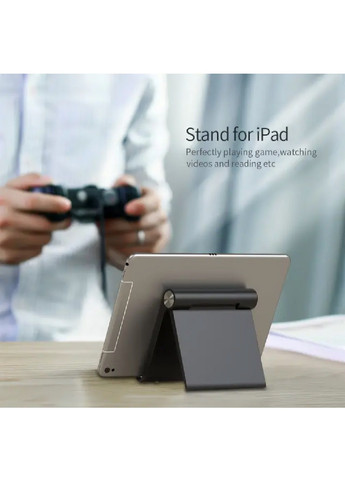 Настільна складна підставка для телефона смартфона планшета з регулюванням кута нахилу 8.5х10 см (479578-Prob) Біла Unbranded (322313128)