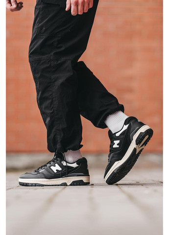Чорні Осінні кросівки чоловічі new balance 550 black white 2.0 нью беланс 550 No Brand