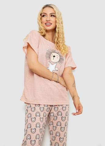 Пудрова всесезон жіноча піжама з принтом Fashion