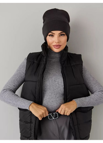 Молодежная двухслойная шапка бини лонг No Brand Шапка біні лонг лопата (362411543)