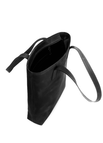 Шкіряна сумка-шоппер чорного кольору N2066KA Newery (303829766)