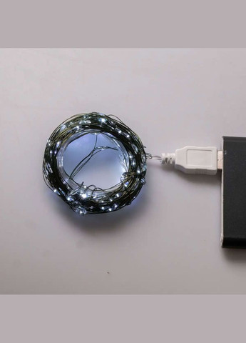 Гирлянда Роса нить 200 LED длина 20 м от USB зеленый, белый GarlandoPro (328603559)