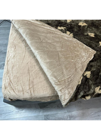 Эксклюзивное постельное белье "Хутро-велюр". Зимняя коллекция евро размер коричневого цвета. No Brand (370640226)