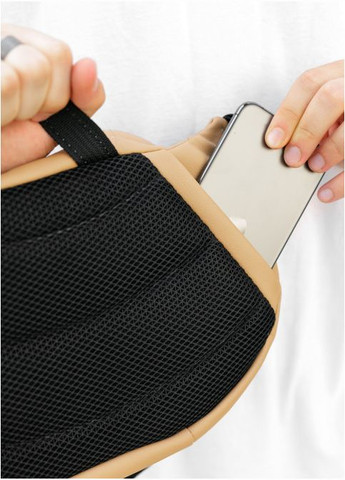 Бананка поясная сумка мужская через плечо с экокожи DynamicDart Бежевый Sambag (302007448)