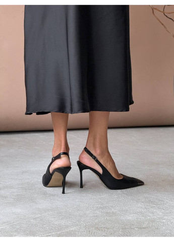 No Brand Стильні жіночі слінгбеки слінгбекі чорний з штучна шкіра, — всесезон (353304783)