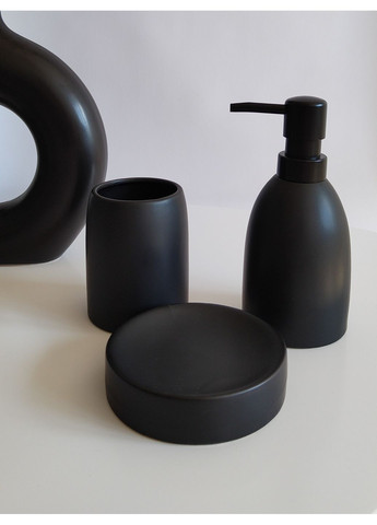 Набір аксесуарів для ванної кімнати 3 предмети чорний BonaDi (362217111)