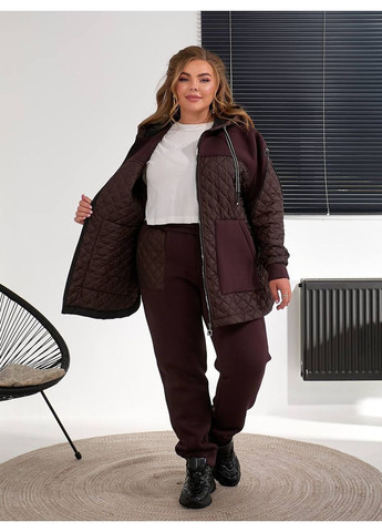 Костюм женские брюки и кофта куртка на утеплителе силикон. Большие размеры No Brand (366183696)